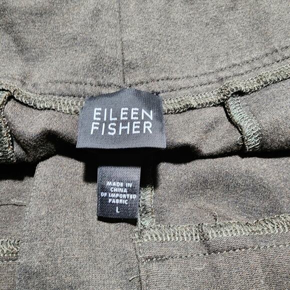 Eileen Fisher Olive Green Stretch Tab Waist Pants - L - Picture 6 of 6